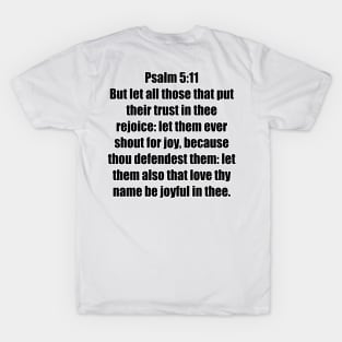 Psalm 5:11 King James Version Bible Verse Typography T-Shirt